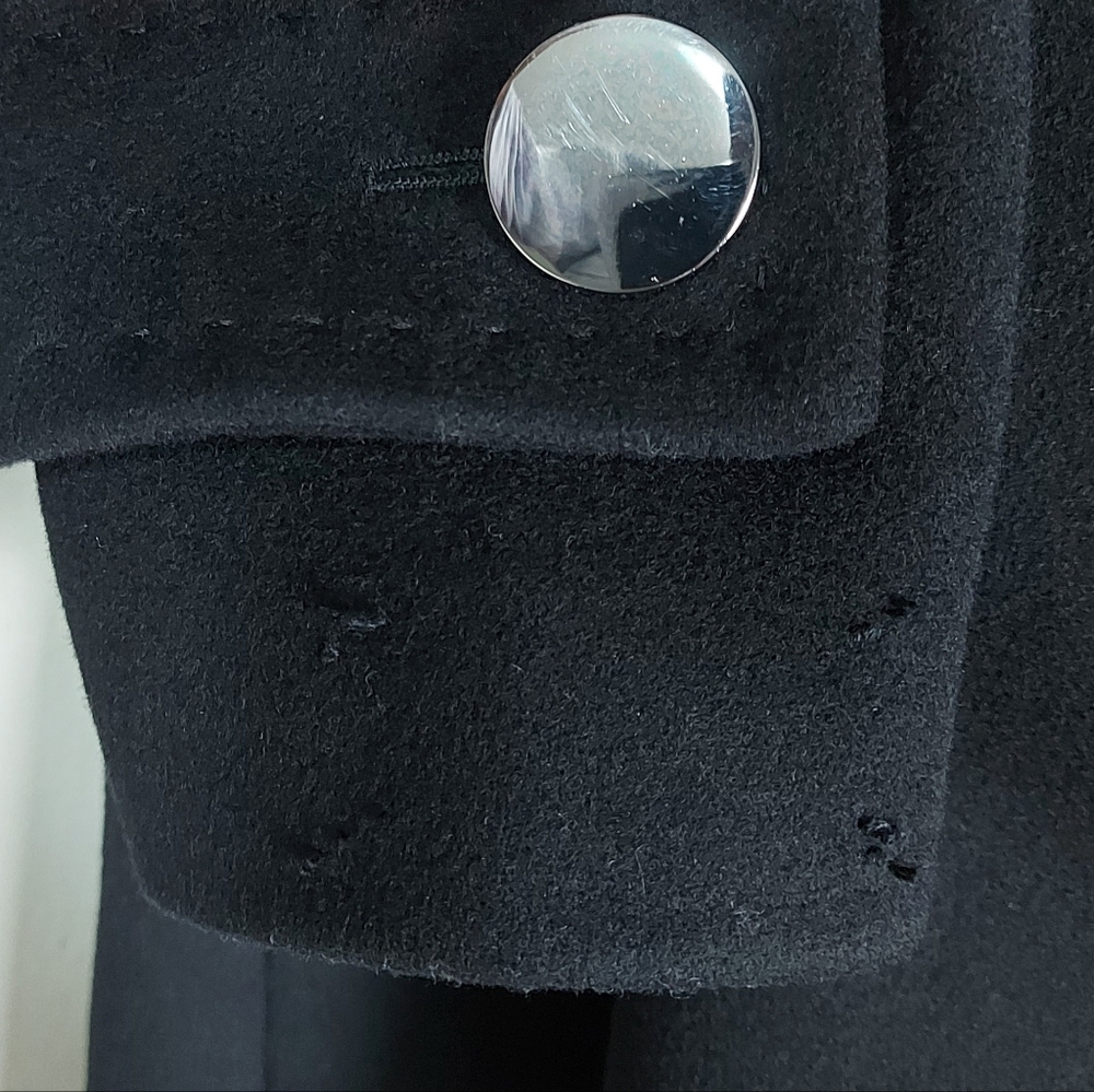 Aritzia T. Babaton Bromley Coat Small Black Wool Cashmere Blend Double Breasted - Picture 5 of 12